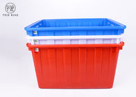 W140 المنسوجات البلاستيكية صناديق بن ، والأزرق / الأحمر الصناعية التراص أحواض بلاستيكية كبيرة